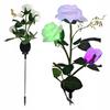 Solar Rose Flower Glowing Led Rgb For Garden Stake