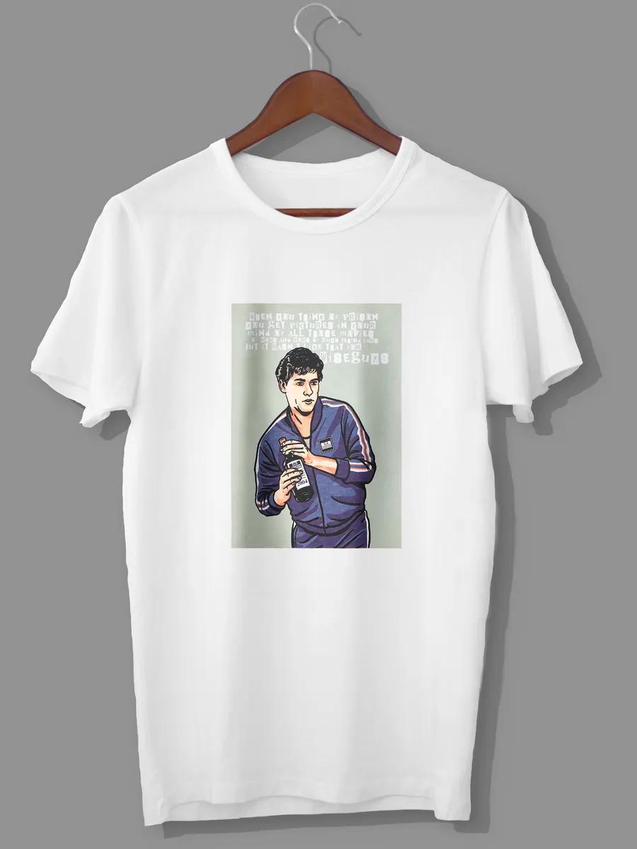 Slavic-style Happiness calligraphy print T-shirt M