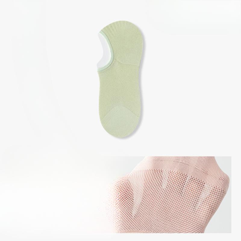 Female Summer Thin Mesh Cotton Antibacterial Antiodor Shallow Mouth Invisible Heel Socks