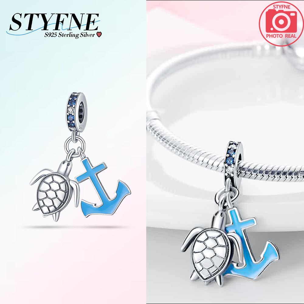 Original Copper Blue Octopus Tail Starfish Animal Seahorse Beads Charm Fit Bracelet Women Anniversary Gift Accessory Jewelry