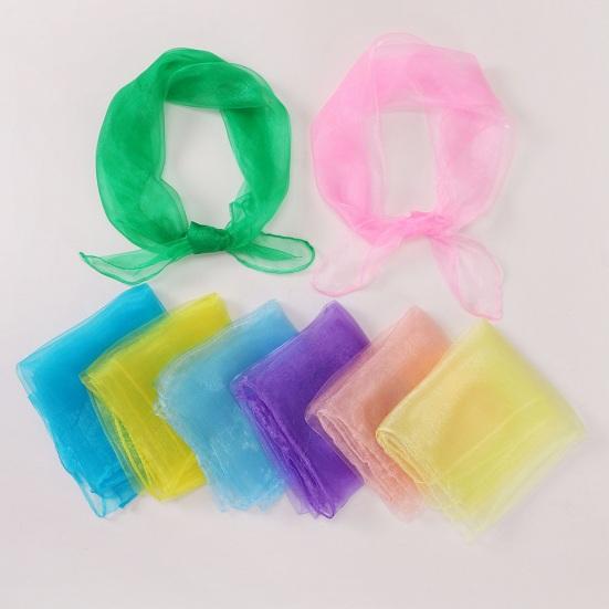 60cm Silky Scarf Washable Reusable Bright Color Portable Foldable Faux Silk Scarf Bags Wallets DIY Accessories