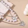 Elegant Multilayer Pearls Beaded Choker Necklace for Women Butterfly Pendant Necklace Girls Party Jewelry Gifts