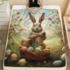 Easter Egg Print Flannel Blanket,High Quality Comfortable for All Seasons,Home Decor,Warmth and Comfort,Perfect for Christmas Gifts