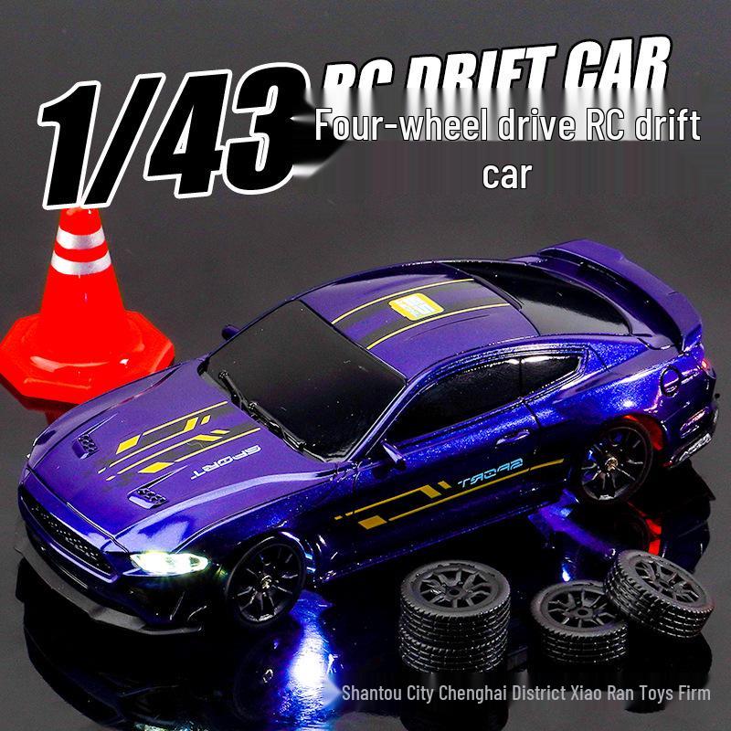 Professional 1:43 RC Drift Car, 2.4G, Four-Wheel Drive, High-Speed Mini Racing Car Toy.