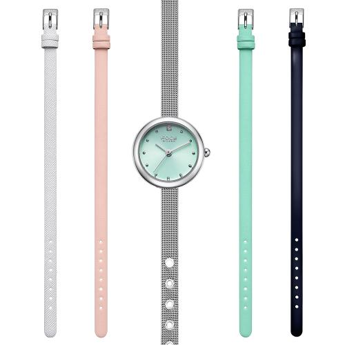 

[FOCE LADY] FOCE LADY Women s Mesh and Leather Band Wristwatch 5-Piece Set FM2013GN-SET FM2013GN-SET