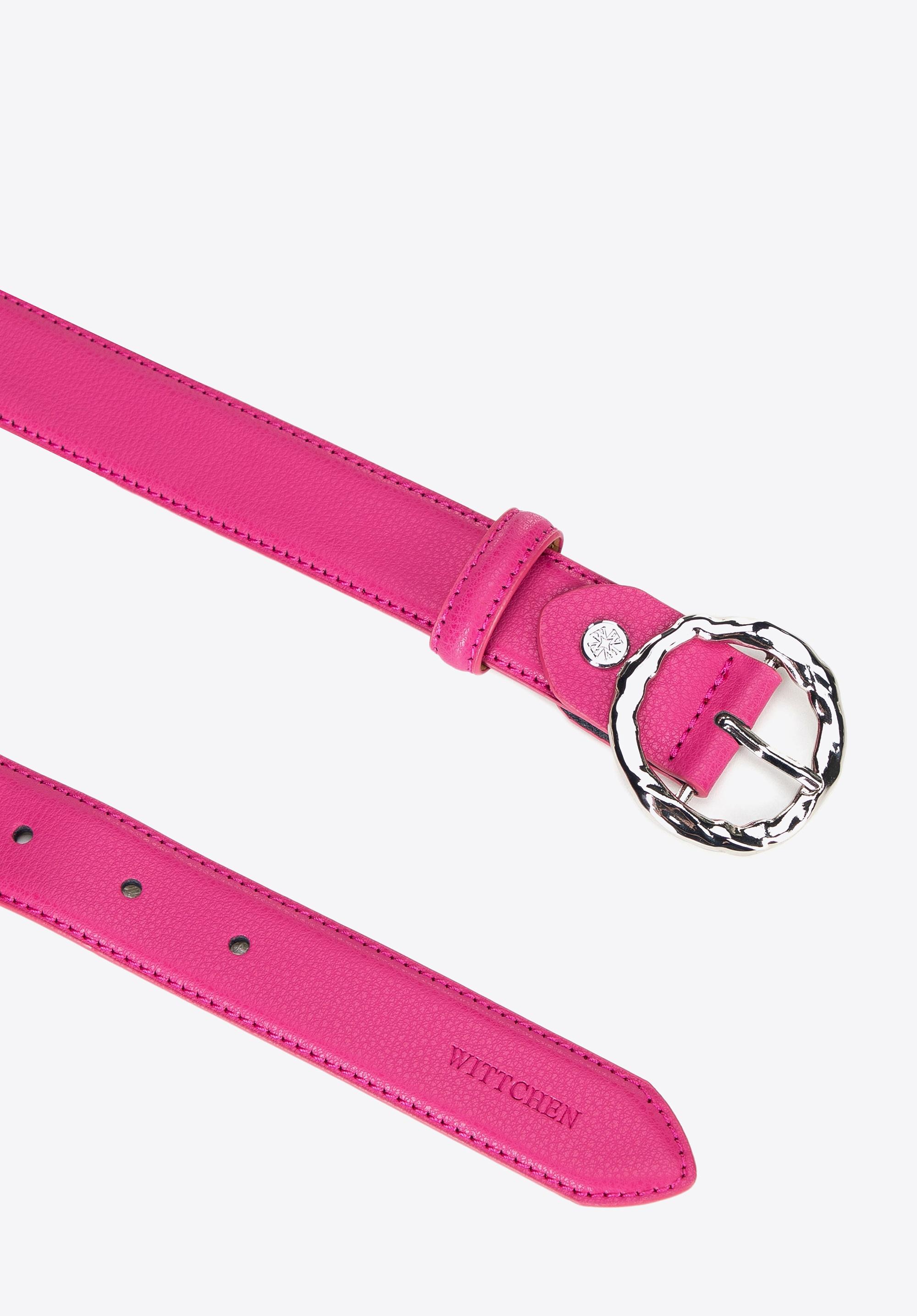 Wittchen Damen Gürtel Aus Echtem Leder Mit Einer Glänzenden Rosa Schnalle pink