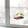 Wetterfestes Fenster-Vogelhaus Acryl-Fenster-Vogelfutterspender für draußen Klare Vogelfutterspender zur Beobachtung Blauhauben-Häher Finken