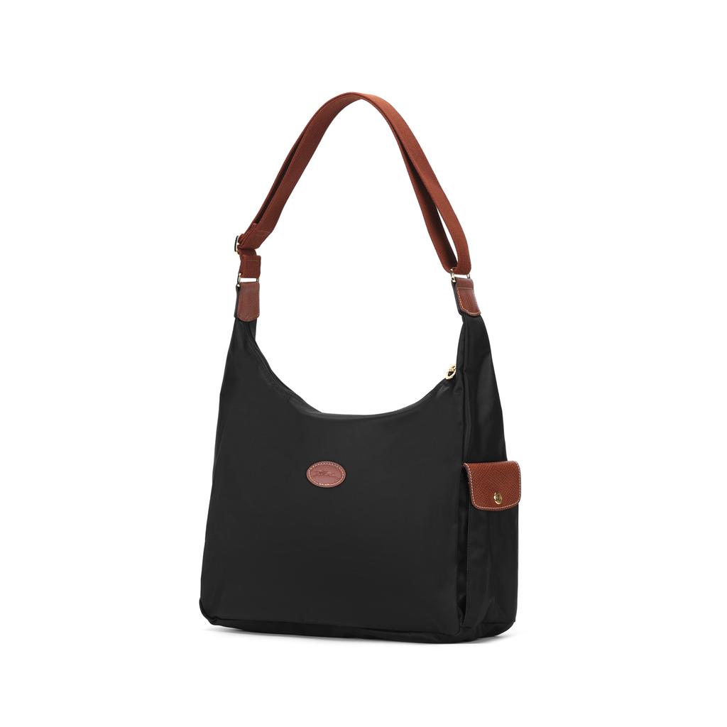 Longchamp Le Pliage 28 Adjustable Shoulder Strap Foldable Canvas Crescent Underarm Half Moon Canvas Crossbody Shoulder Bag Women bags Black 2450089001