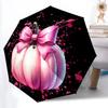 1pc Pink Pumpkin Automatic Folding Umbrella - Compact 8-Rib Design, Durable Plastic & Iron, Lightweight for Outdoor Daily Use216