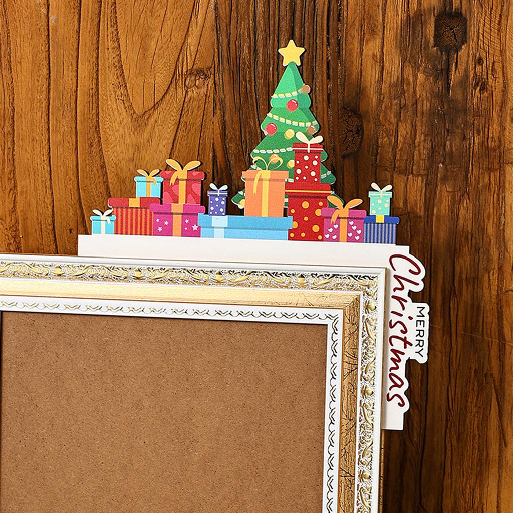 Christmas Door Frame Decoration Santa Claus Wooden Door Corner Ornament Santa Claus Elk Sign Holiday Gift