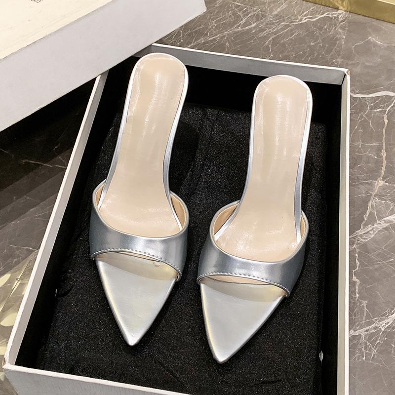 Fashion Women's Stiletto Sandals Summer New Fashion Pointed Open Toe Anti-slip Wear-resistant High-heeled Slippers