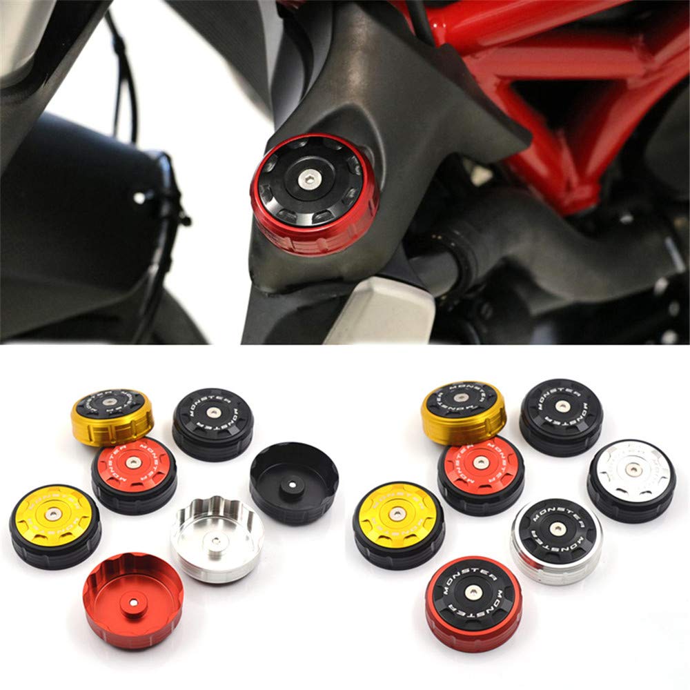 Светодиодная крышка расширительного бачка радиатора LEDISHUN для Ducati MONSTER 821 (2014-2019 гг.) и MONSTER 1200/S/R (2014-2019 гг.) (Золото-Черный)