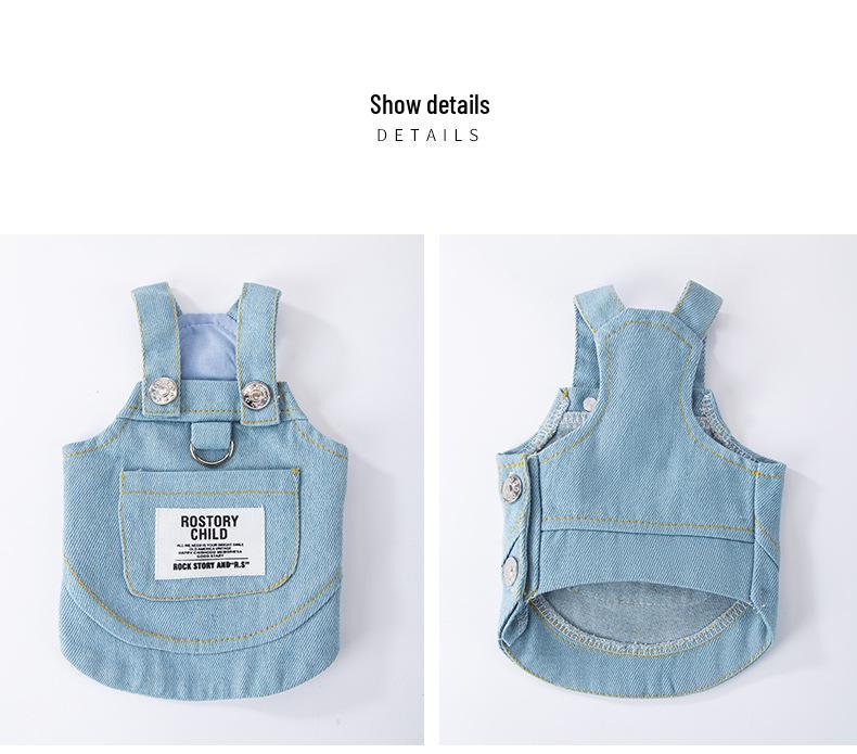 Kitten Winter Pocket Denim Dress for Small Dogs