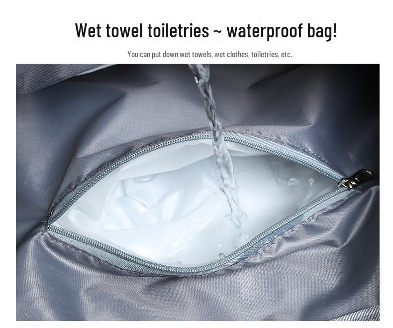 Women's Large Capacity Gym Bag with Wet/Dry Separation - Print Logo, Sports, Hand Luggage, Short Trips, Swimming Bag