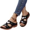 Women Embroidery Slide Sandals Vintage Embroidery Design PU Leather Slipper Gift for Christmas Birthday New Year