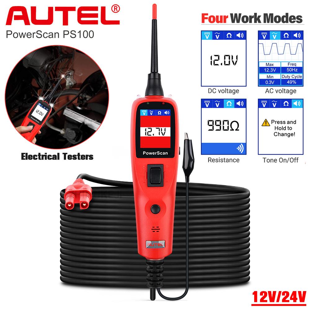 

Newest Autel PowerScan PS100 Electrical System Diagnosis Tool Circuit AVOmeter Tester With Flashlight Four Work Modes PS100 Red