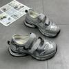 Thick-soled hollowed-out and breathable dad sandals women's new summer 2025 outer wear Velcro color matching casual sports shoes