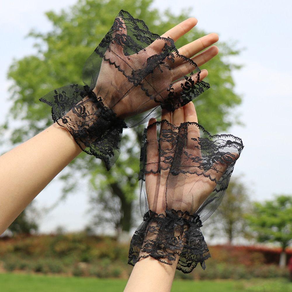 Detachable Lace Ruffled Wrist Comfortable Fake Sleeves Cuffs  Daily Accessory