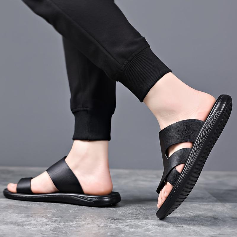 Men's Flat Slippers New Outdoor Breathable Casual Soft Sole Beach Shoes Lightweight Comfort Fashion Non Slip Male Sandals