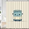 Vintage Train Design Shower Curtain - Waterproof Polyester, Includes Hooks, Ideal for Bathroom Decor, Durable Separator