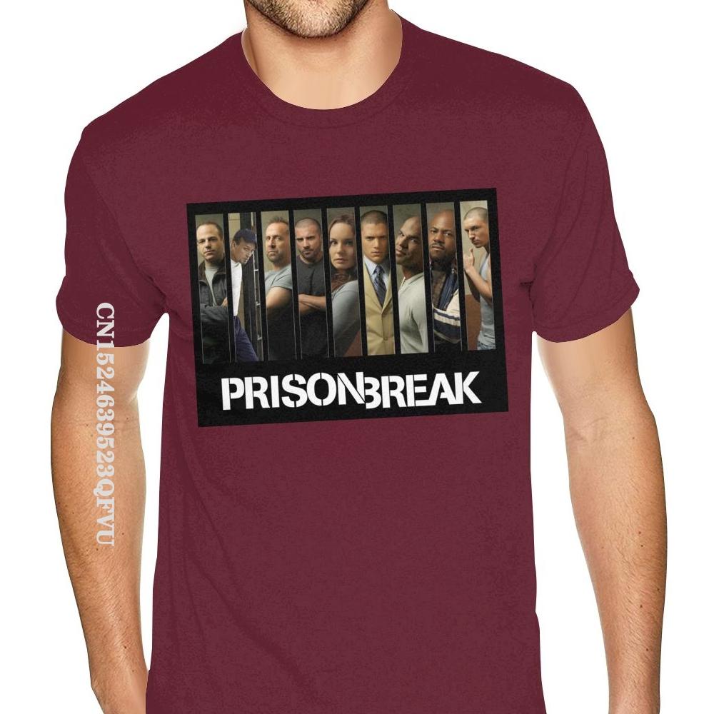 Port Prison Break Tshirt Cotton Men's Plus Size Black Tees Shirt Unique Tops T Shirt for Men Cotton Top T-shirts Custom Family