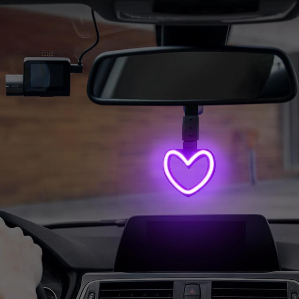 Car LED Ambient Light LED Heart Shaped Automotive Interior Ornament Rear Bumper Warning Ring For SUV RV Sedan Truck Auto Vehicle