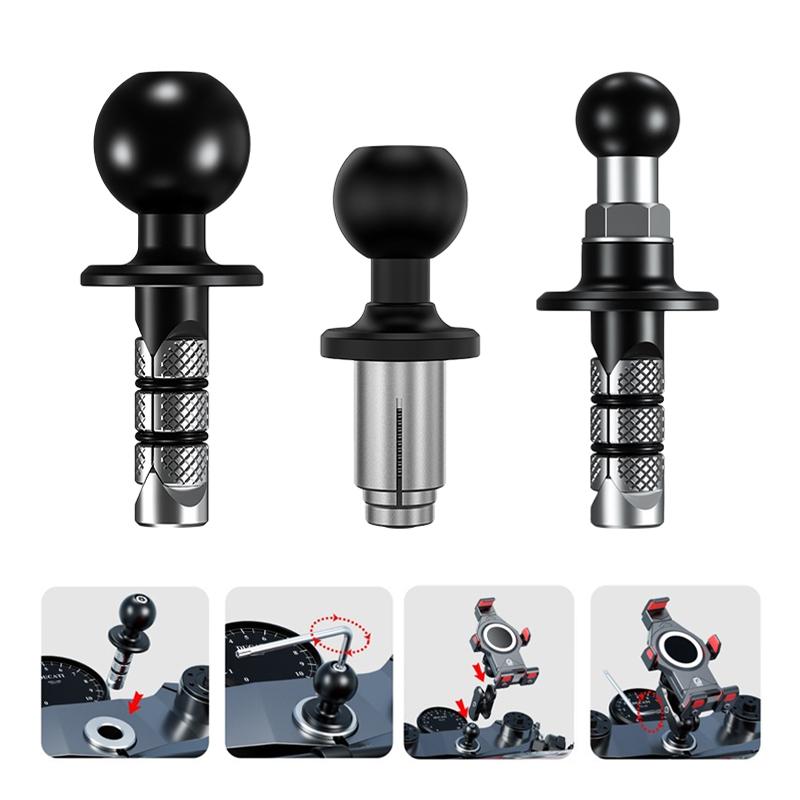 Motorcycle Bike Mount Black Fork Stem Base with 17mm 25mm Ball Head for GoPro insta360 Ball Mount Adapter Mobile Phone Holder Fuse Holders1