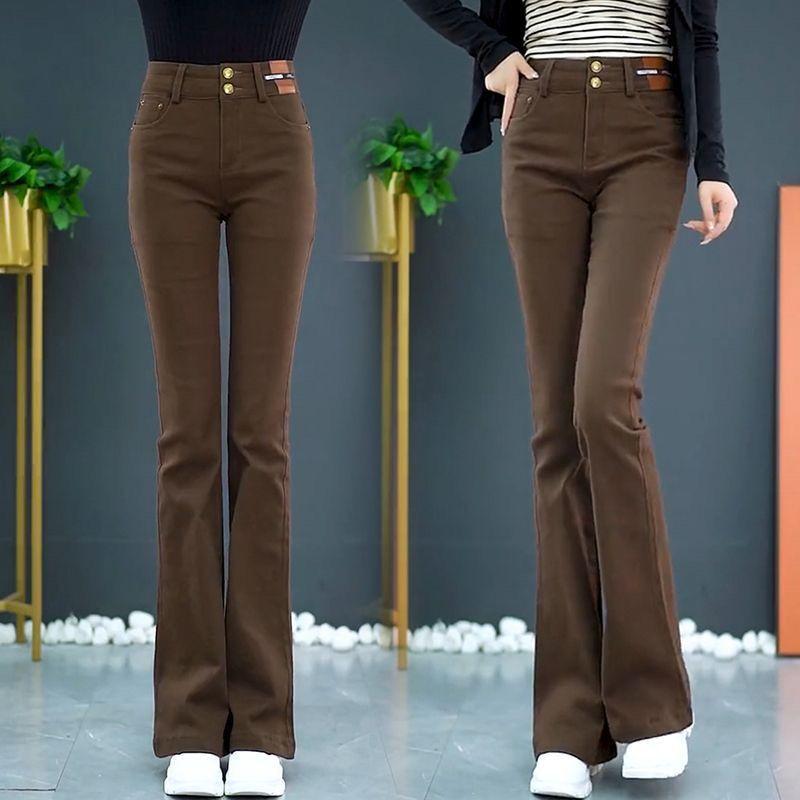 Pantaloni evazați largi, cu talie înaltă, care slăbesc, la modă, toate se potrivesc pentru femei