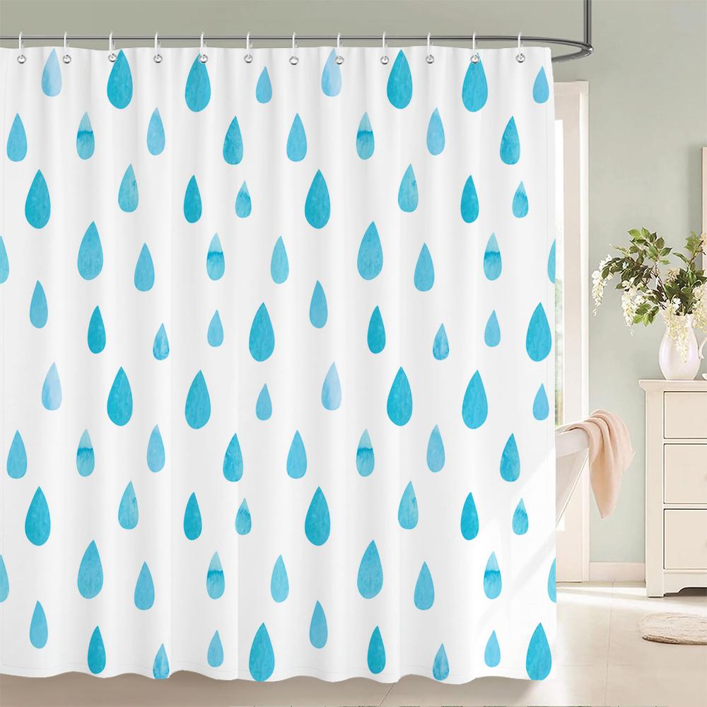 Stripe Shape Shower Curtains For Bathroom Simple Black White Multi-Color Wave Stripe Grid Pattern Waterproof Bathroom Curtains