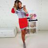 Womens Ladies Sweater Jumper Long Dresses Skirt Winter Long Sleeve Striped Tops