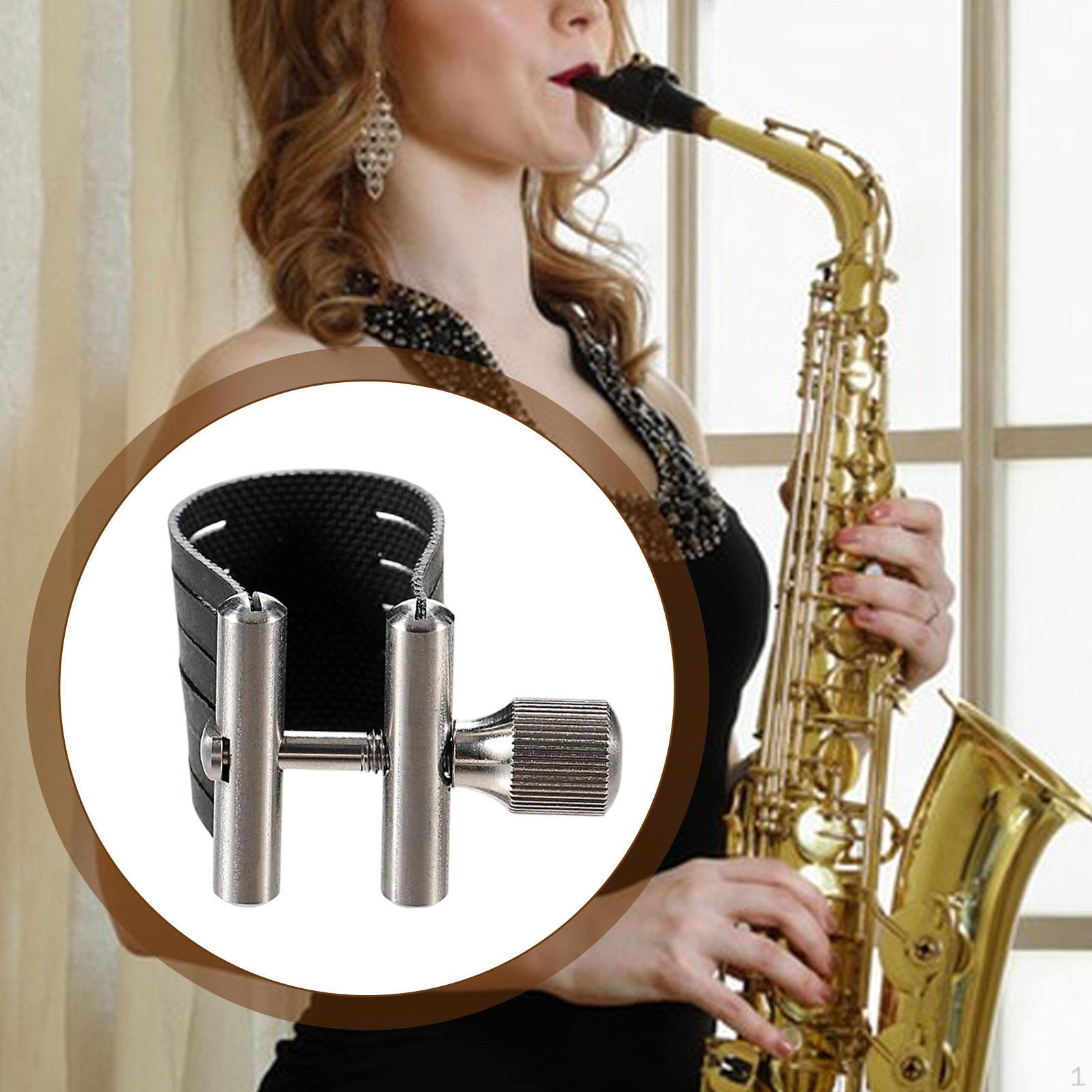 

Sax Ligature Fastener Clamp Stable Fit PU Enhancement Saxophone Clip Single Screw for Style B