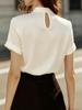 2025 Herbst/Winter Europäisches & Amerikanisches Damen Satin Kurzarm Oberteil Shirt