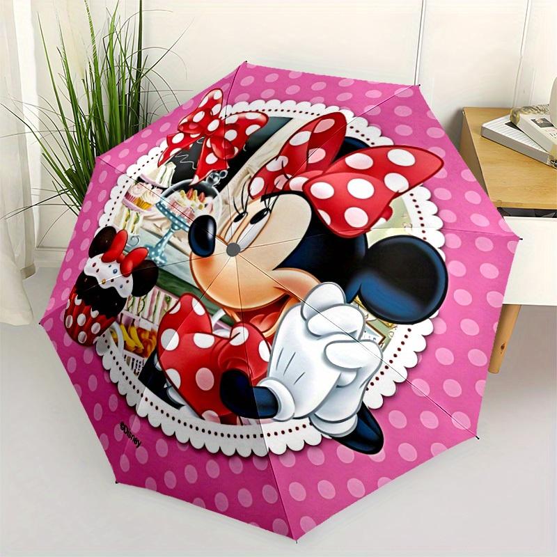 1pc Minnie Mouse Automatic Folding Umbrella, 8-Rib Portable & Foldable Design,  Highqualityy0722037