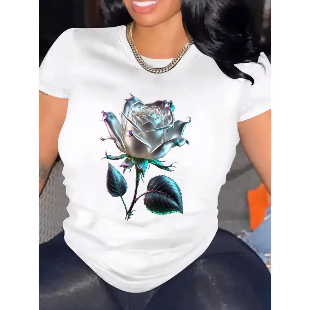 

Womens Round Neck Comfortable Tshirt Casual Cotton Short Sleeved Soft Breathable Top Summer and Spring Streetwear Plus Size S