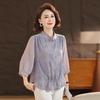 Chinese Style Western-Inspired Loose Pullover Shirt for Middle-Aged and Elderly Women
