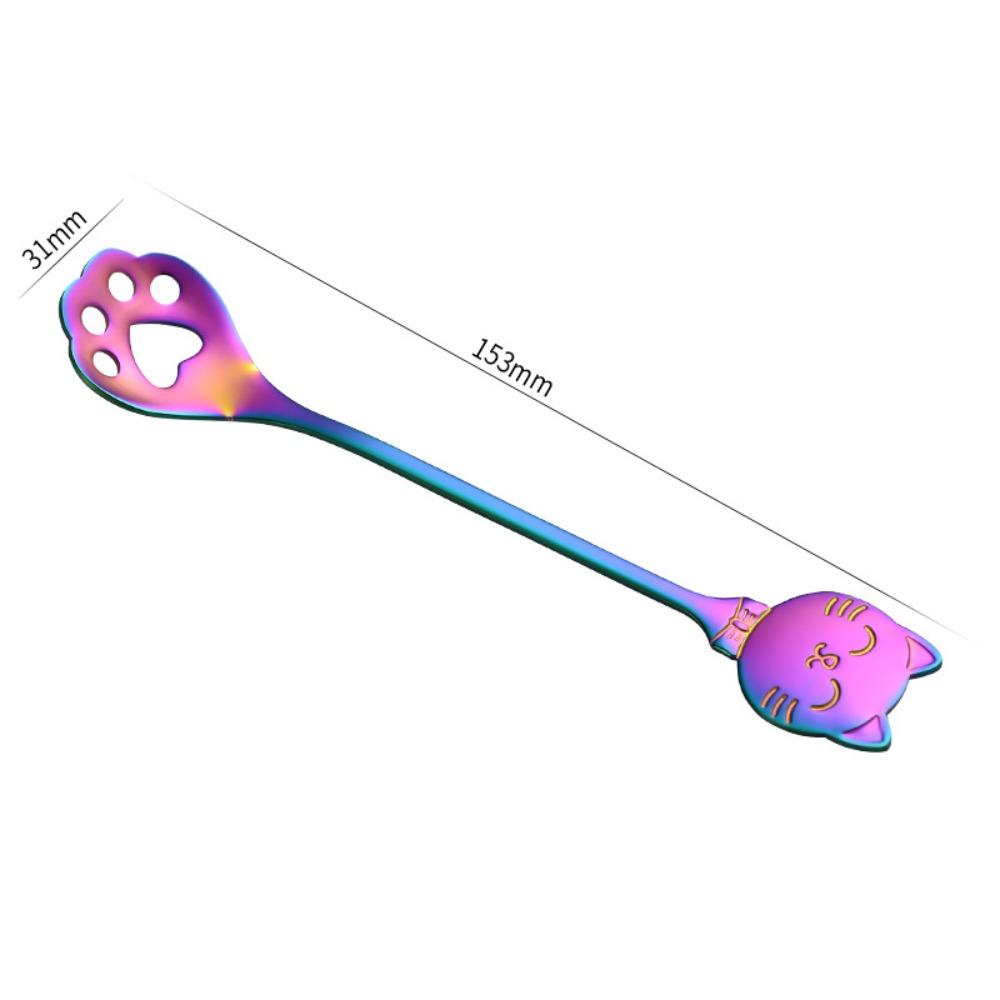 Stainless Steel Coffee Spoon Paw Design Stirring Spoon Cute Ice Cream Spoon  Tableware