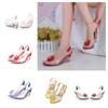 Women's Floral Transparent Sandals With Wedge Heel Sweet Style