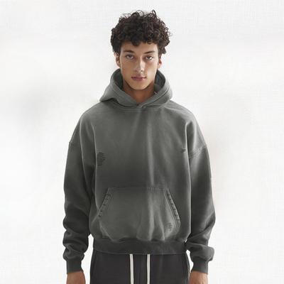 Frühling Neue Herren Retro Locker Überschnittene Schulter Doppelkapuzen-Hoodie