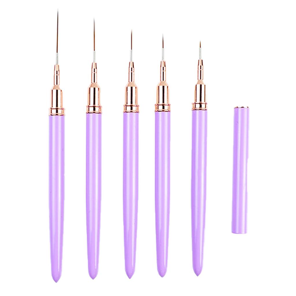 5Pcs Liner Brush for Nails Nail Arts Brushes Professional Nail Detail Brush