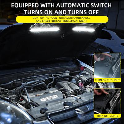 Universelle Motorraum-Reparatur-LED-Lichtleiste mit automatischer Ein/Aus-Schaltersteuerung für Auto, SUV, Pickup, Offroad-Reparaturarbeitslicht