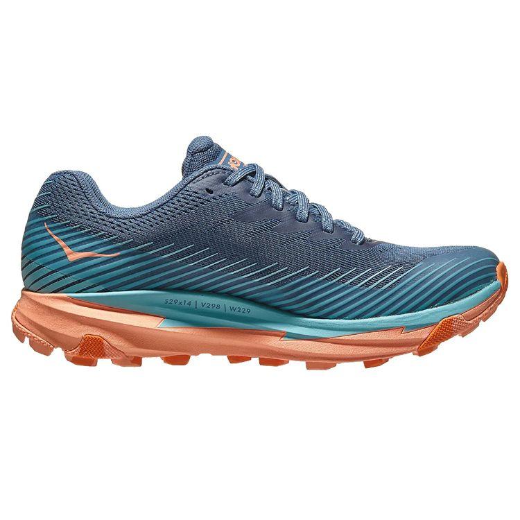 HOKA One One Torrent 2 Comfortable Shock Absorbing Non-Slip Low-Top Casual Running Shoes Women Sneaker Blue Orange 1110497-RTCN