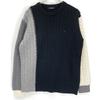 1piu1uguale3 MRK278 Black X Gray CRAZY CABLE CREW Cable Crew Neck Knit Tops 3 Black X Gray X WhiteUsed