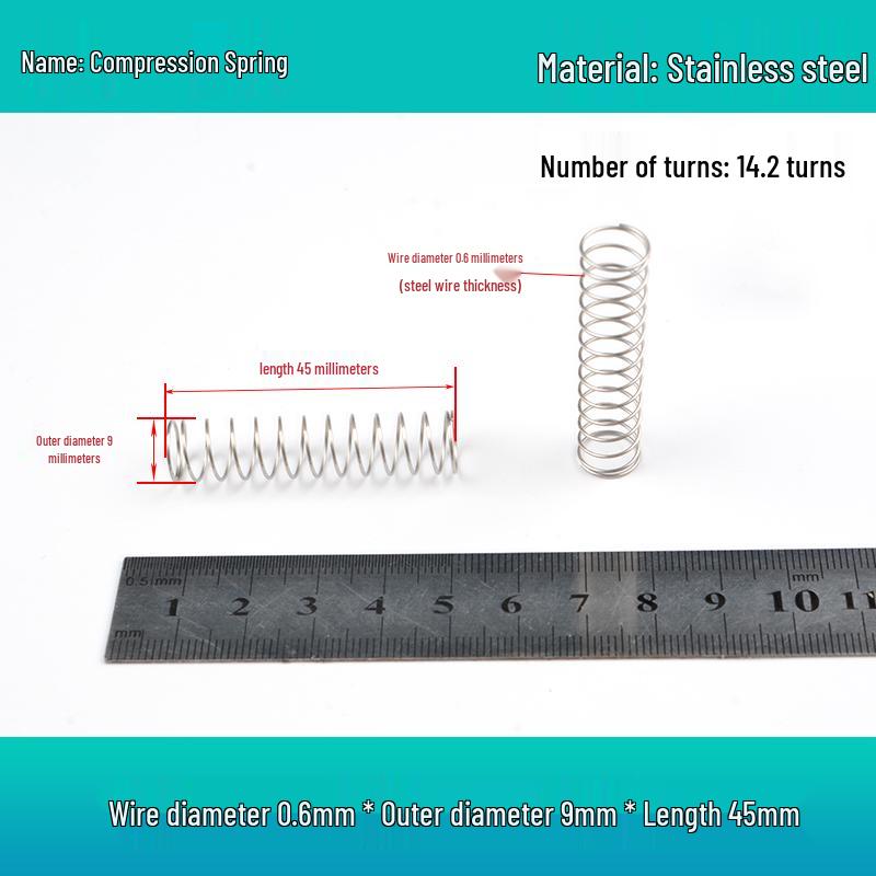 Y-förmige Edelstahl-Druckfeder, 0,6 mm Draht, 7-12 mm Außendurchmesser