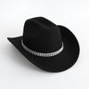Panama top hat European and American western cowboy top hat three-dimensional colored diamond wedding ball jazz hat felt hat