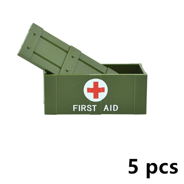 MOC Bricks Military Container Boxes Building Block Mini Figure Accessories Army Scene WW2 DIY Military Container Bricks