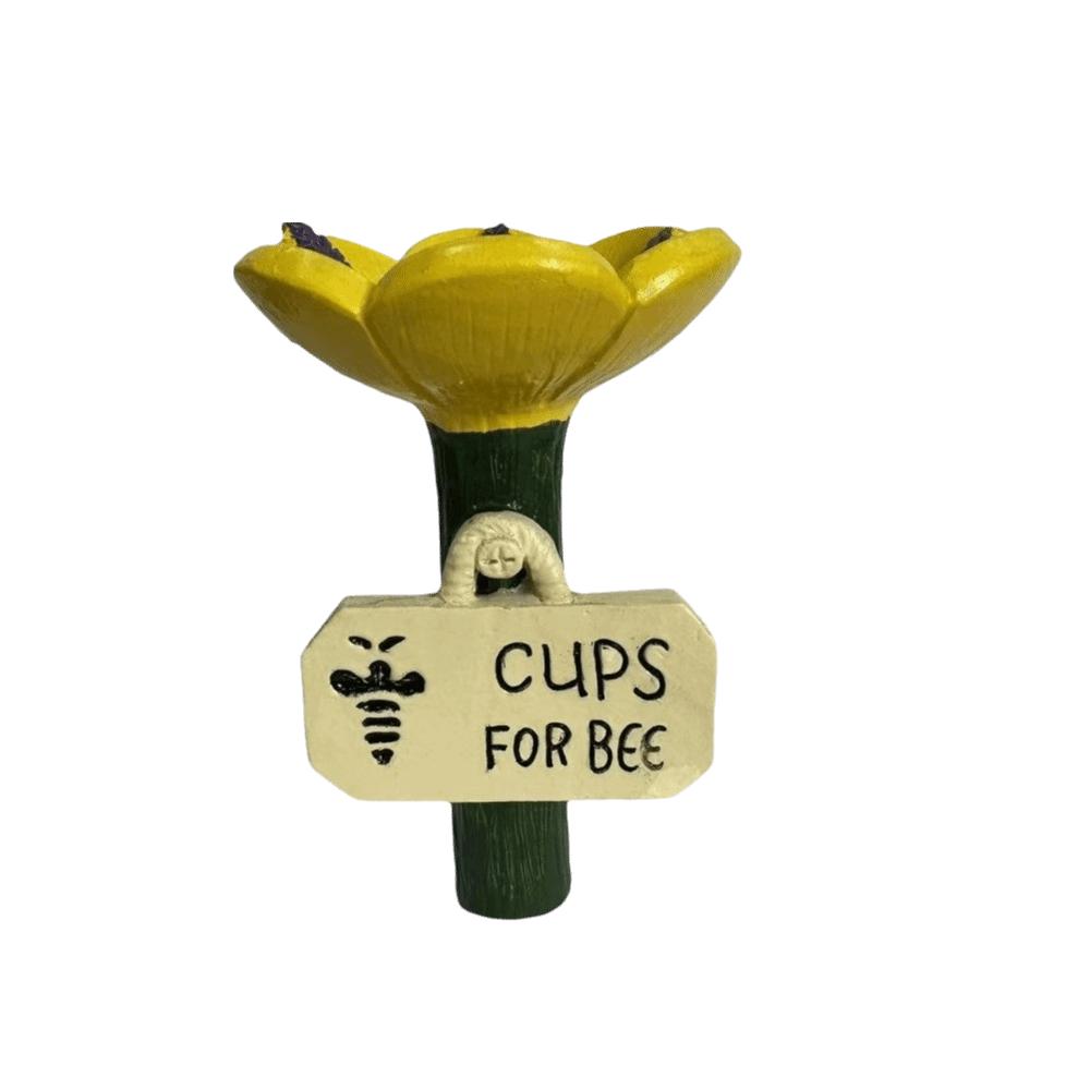 Resin Insect Drinking Cup Flower Shaped Garden Decoration Gifts Bee Watering Station Outdoor жёлтый