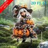 Płaska dekoracja akrylowa 2D czarownicy i kota na zewnątrz, do ogrodu, trawnika, roślin doniczkowych i sztuki krajobrazu, motyw Halloween, odpowiednia na 11 świąt
