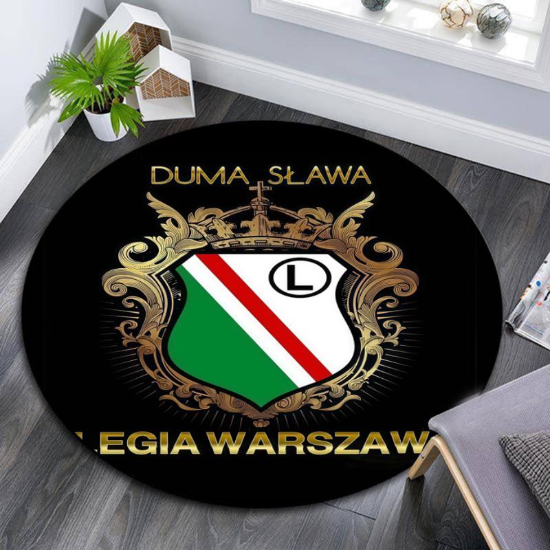 Legia Warsaw pattern round rug,Carpet Rug for Living Room Bedroom Playroom ,Non-slip Floor Mat,Holiday Gifts and Birthday Gifts.
