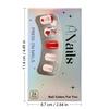 24pcs Valentines Nail Press On Nail French Tip Short Square Elegant Heart Designs Stick on Nail Manicure Nail Accesories