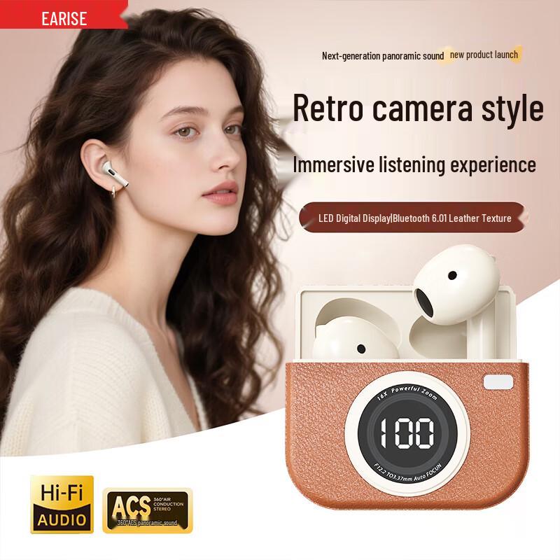 

EARISE Q86 Retro Camera True Wireless Earbuds ACS Panorama Sound & High-Quality Unit